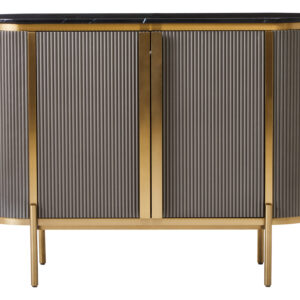 Dervio Grey Two Door Sideboard with Black Marble Top