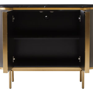 Dervio Grey Two Door Sideboard with Black Marble Top