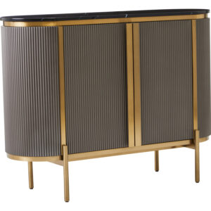 Dervio Grey Two Door Sideboard with Black Marble Top