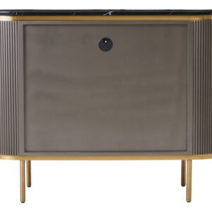 Dervio Grey Two Door Sideboard with Black Marble Top
