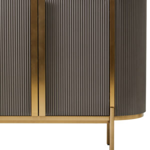 Dervio Grey Two Door Sideboard with Black Marble Top