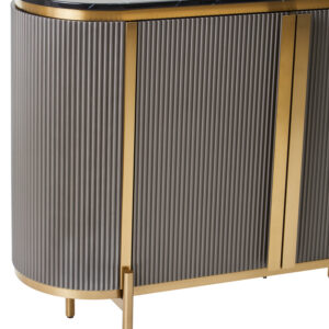 Dervio Grey Two Door Sideboard with Black Marble Top