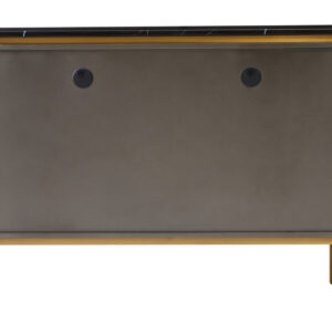 Dervio Grey Four Door Sideboard With Black Marble Top