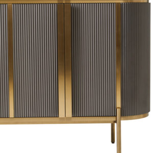 Dervio Grey Four Door Sideboard With Black Marble Top