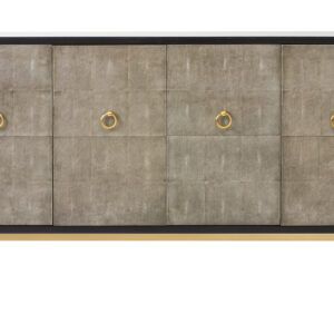 Deruta Grey Shagreen Effect 4 Door Sideboard