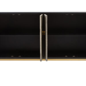 Deruta Grey Shagreen Effect 4 Door Sideboard