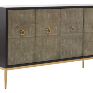 Deruta Grey Shagreen Effect 4 Door Sideboard