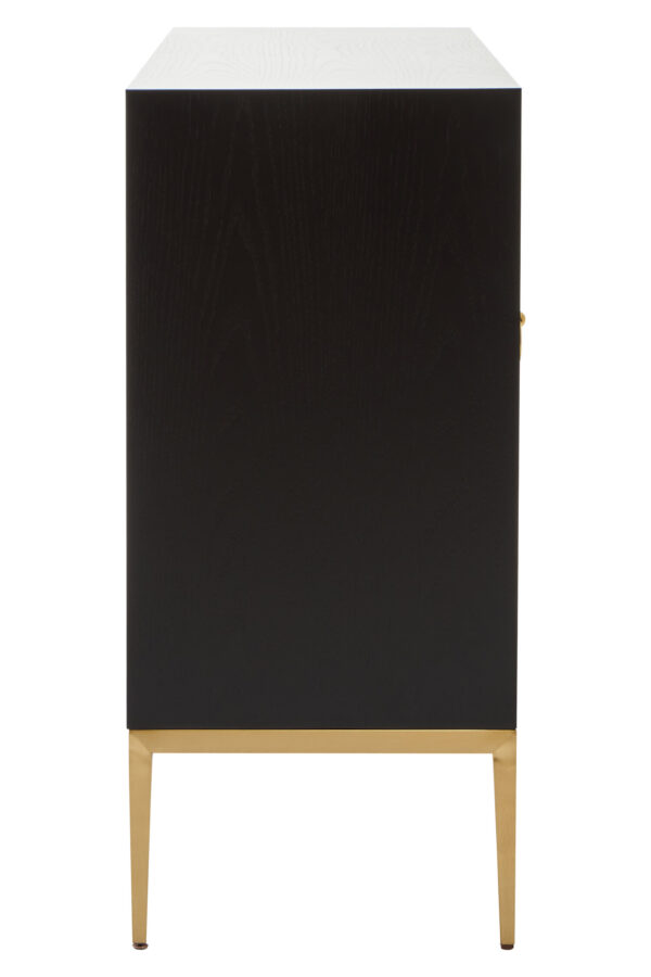 Deruta Grey Shagreen Effect 4 Door Sideboard