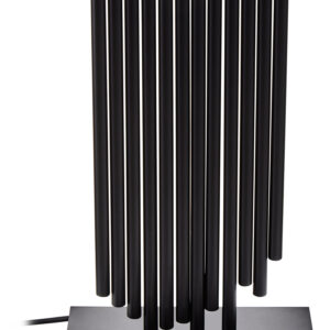 Impero Black Table Lamp with White Linen Shade
