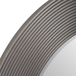 Dervio Grey Ribbed Round Wall Mirror