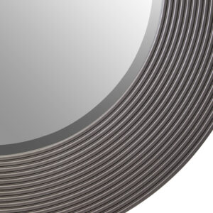 Dervio Grey Ribbed Round Wall Mirror