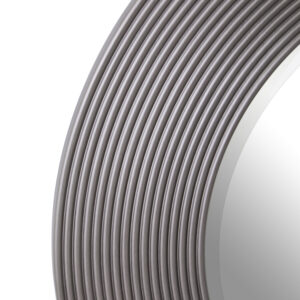 Dervio Grey Ribbed Round Wall Mirror