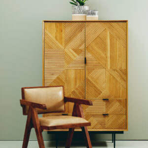 Jakara Natural Finish Cabinet with Drawers