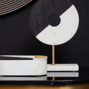 Dervio Grey Two Door Sideboard with Black Marble Top