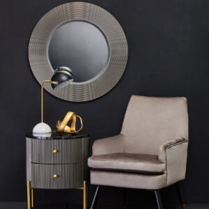 Dervio Grey Two Drawer Chest with Black Marble Top
