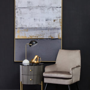 Dervio Grey Two Drawer Chest with Black Marble Top
