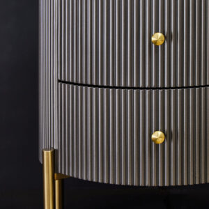 Dervio Grey Two Drawer Chest with Black Marble Top