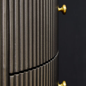 Dervio Grey Two Drawer Chest with Black Marble Top