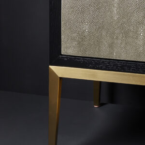 Deruta Grey Shagreen Effect 4 Door Sideboard