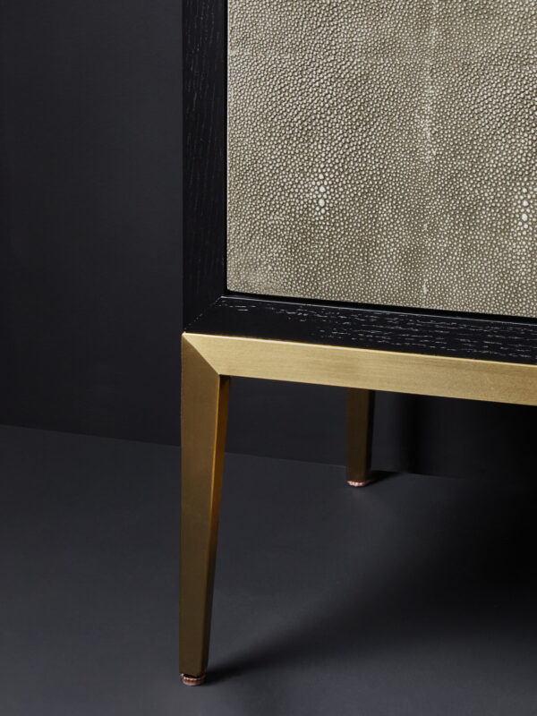 Deruta Grey Shagreen Effect 4 Door Sideboard