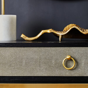 Deruta Shagreen Effect One Drawer Console Table