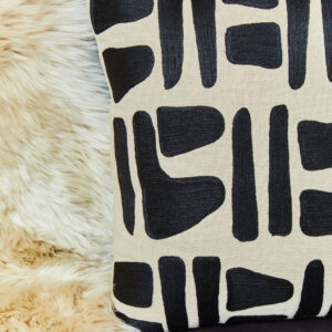 Bosie Ozella Natural And Black Rectangular Cushion