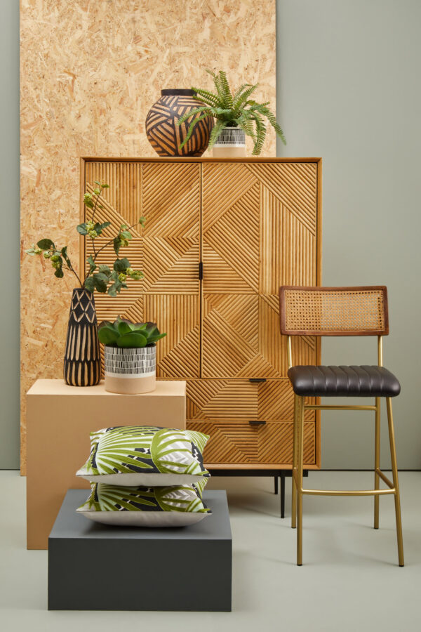 Jakara Natural Finish Cabinet with Drawers