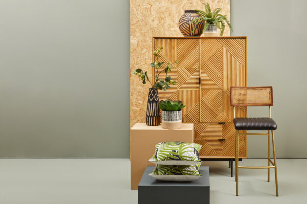 Jakara Natural Finish Cabinet with Drawers