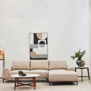 Toulon 3 Seat Natural Fabric Right Chaise Sofa