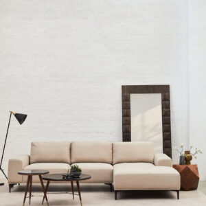 Toulon 3 Seat Natural Fabric Right Chaise Sofa
