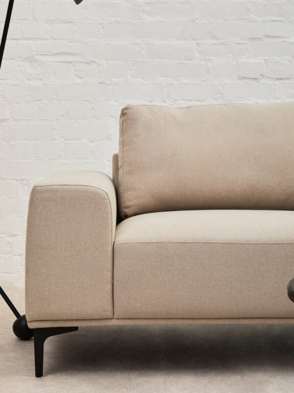 Toulon 3 Seat Natural Fabric Right Chaise Sofa