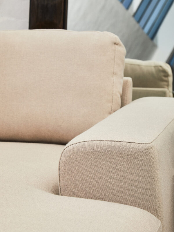 Toulon 3 Seat Natural Fabric Right Chaise Sofa