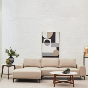 Toulon 3 Seat Natural Fabric Left Chaise Sofa