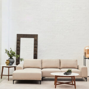 Toulon 3 Seat Natural Fabric Left Chaise Sofa