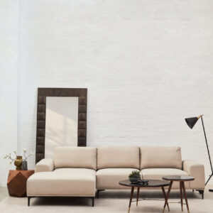 Toulon 3 Seat Natural Fabric Left Chaise Sofa
