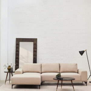 Toulon 3 Seat Natural Fabric Left Chaise Sofa