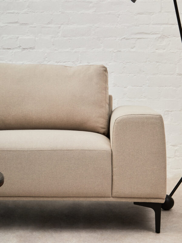 Toulon 3 Seat Natural Fabric Left Chaise Sofa
