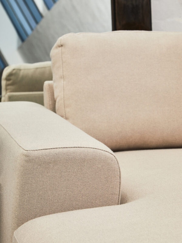 Toulon 3 Seat Natural Fabric Left Chaise Sofa