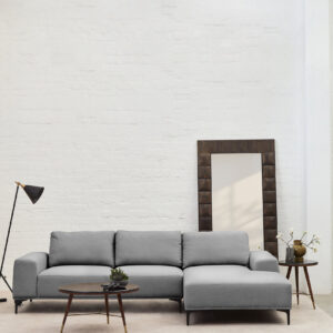 Toulon 3 Seat Grey Fabric Right Chaise Sofa