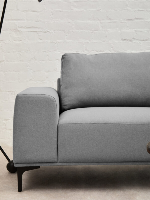 Toulon 3 Seat Grey Fabric Right Chaise Sofa