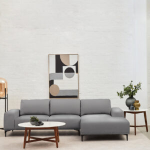 Toulon 3 Seat Grey Fabric Right Chaise Sofa