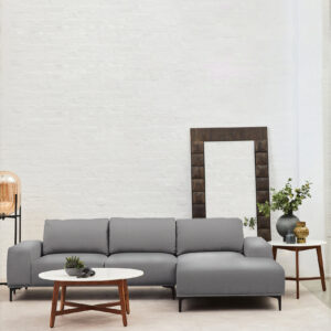 Toulon 3 Seat Grey Fabric Right Chaise Sofa