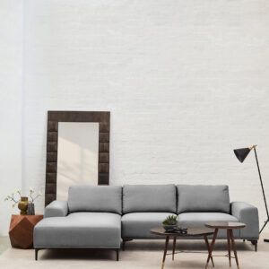 Toulon 3 Seat Grey Fabric Left Chaise Sofa