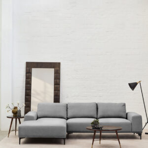Toulon 3 Seat Grey Fabric Left Chaise Sofa