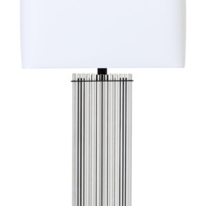 Elana Clear Glass Table Lamp With Matte Black Base