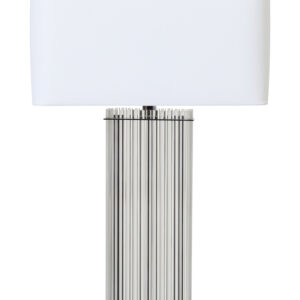 Elana Clear Glass Table Lamp With Matte Silver Base