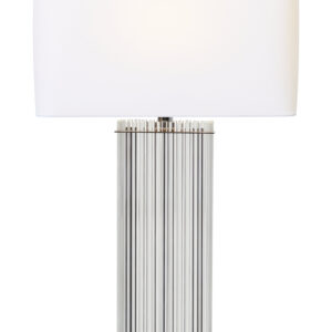 Elana Clear Glass Table Lamp With Matte Silver Base