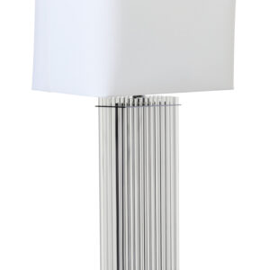 Elana Clear Glass Table Lamp With Matte Silver Base