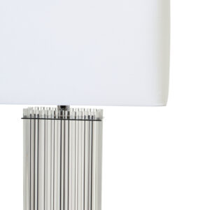 Elana Clear Glass Table Lamp With Matte Silver Base