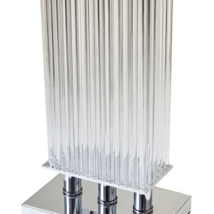 Elana Clear Glass Table Lamp With Matte Silver Base